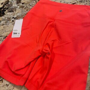Yogalicious Lux Biker Shorts in Fiery Coral